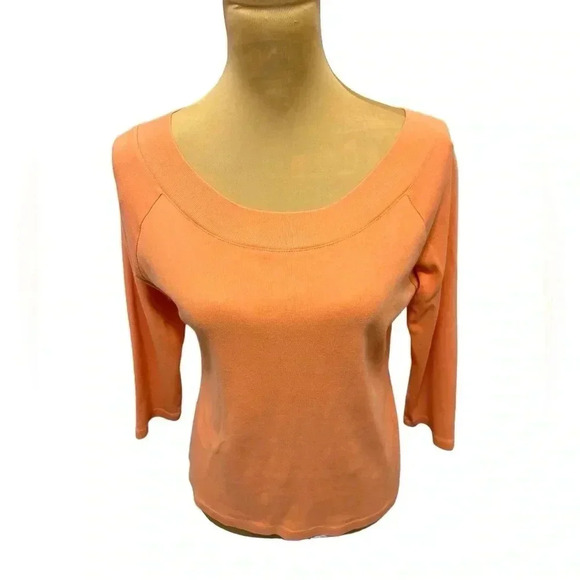 Talbots Women’s Peach Fitted Sweater Shirt. Soft/Comfortable. Summer Chic Sz Med - Picture 1 of 8
